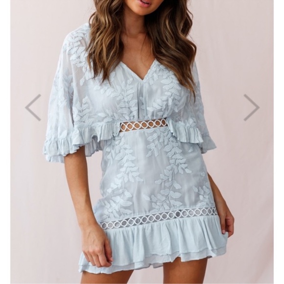 - Embroidered Dress Baby Blue - Picture 1 of 16